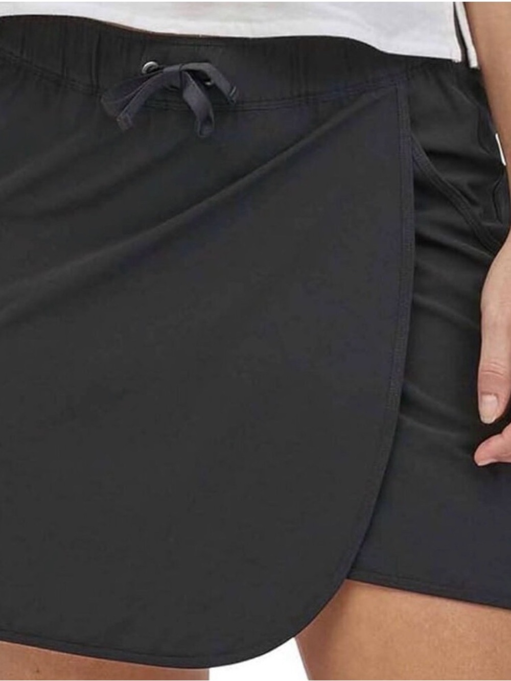 Patagonia Black Fleetwith Athletic Skort with Drawstring Waist